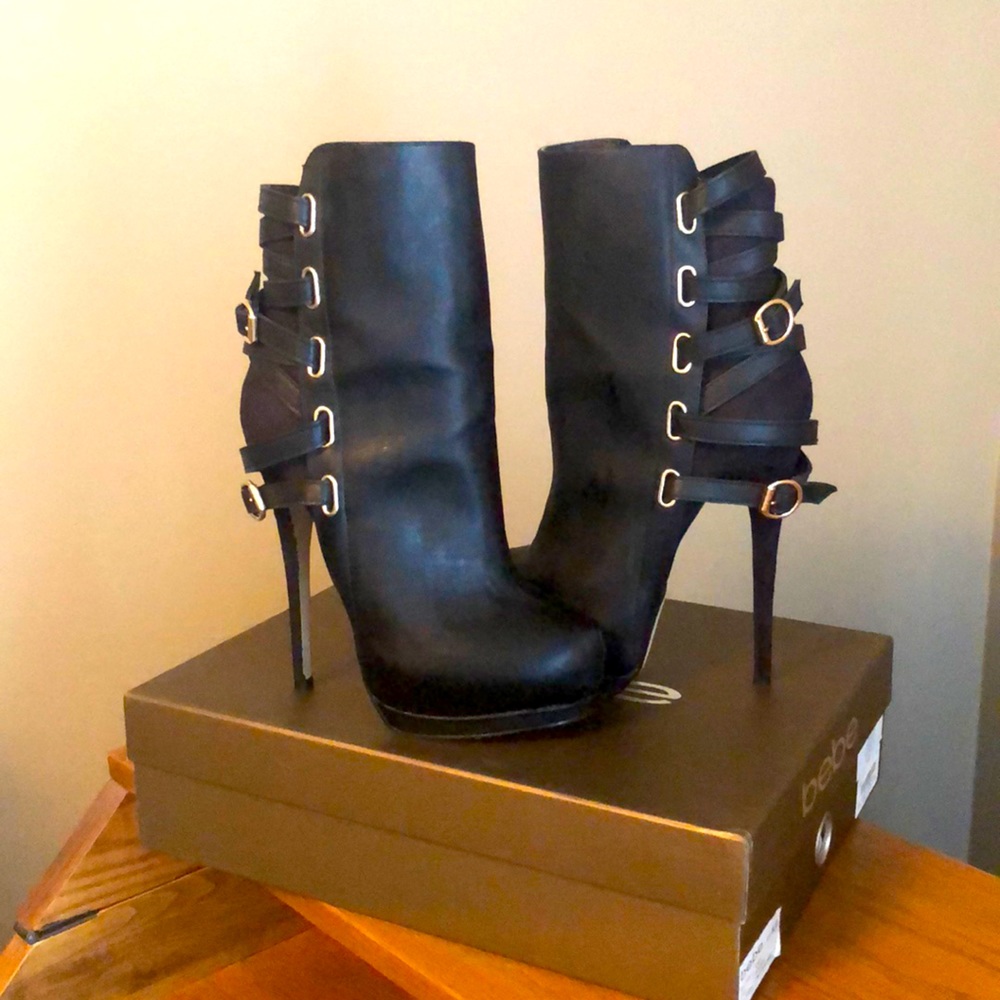 Platform ankle booties